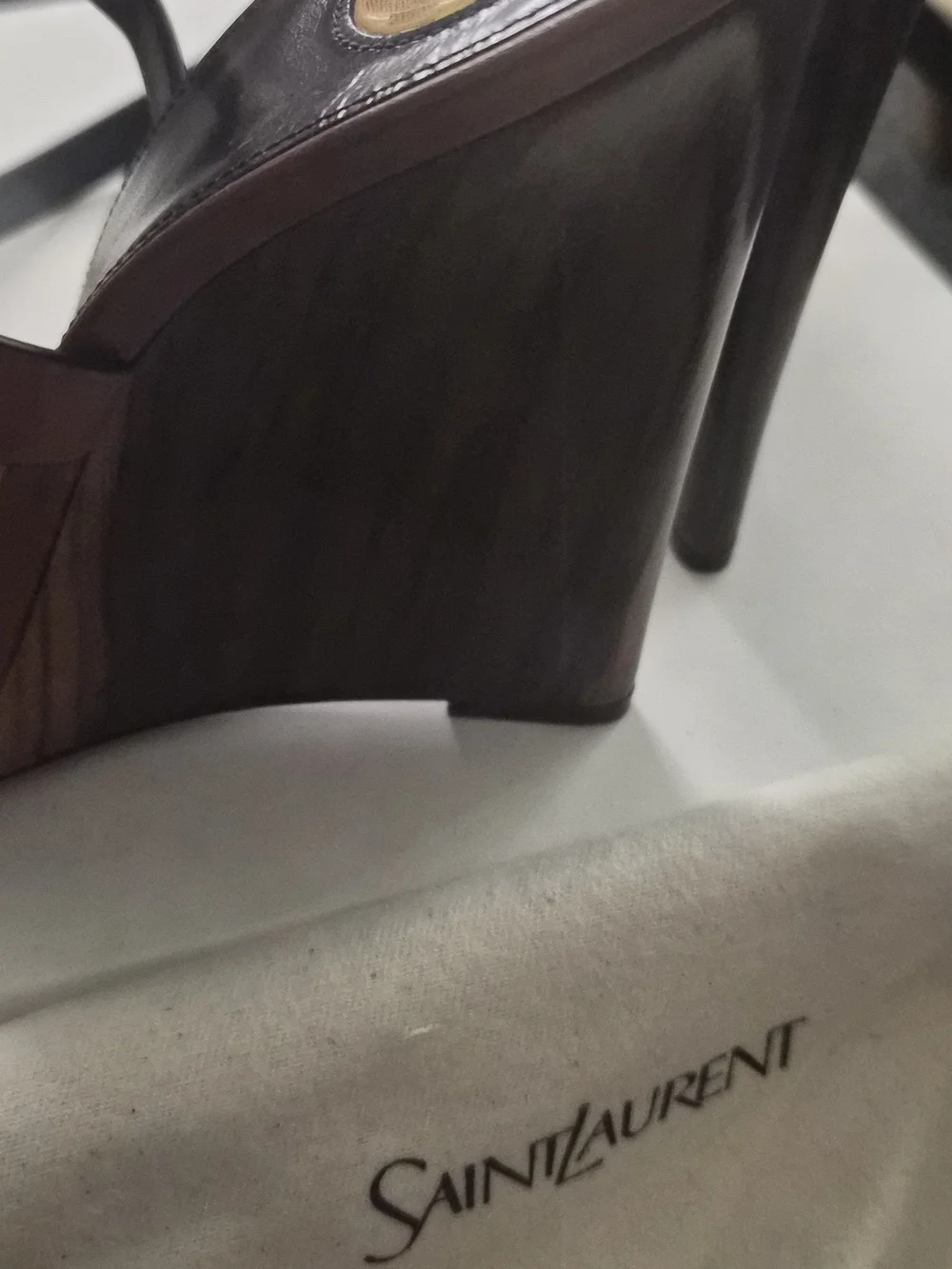 Saint Laurent Maine Liscio wedge sandals